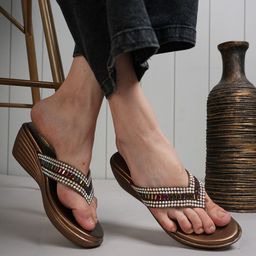 Anouk Women Embellished Open Toe Party Wedge Sandals-42