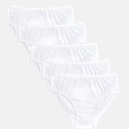 Marks & Spencer Girls Pack of 5 White Solid Basic Briefs T711200-picture-20