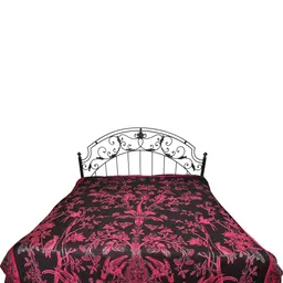Exotic India Black & Red Printed Reversible 300 TC Queen Bedsheet- 2.76 m x 2.22 m-10