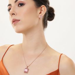 Estele Rose Gold-Plated Cubic Zirconia Jewellery Set-picture-28