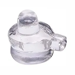 Navyaksh White Crystal Religious Small Shivling Showpiece-40