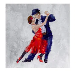999Store Grey & Red Lovely Couple with Ballroom Dance Wall Art image 5