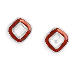 MINUTIAE Silver-Plated Square Studs Earrings image 5