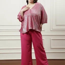 Athena Ample Pleated Top With Trouser Co-Ords-image-65