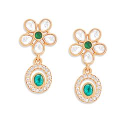MINUTIAE Rose Gold-Plated Floral Drop Earrings image 3
