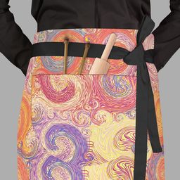 ArtzFolio Red & Yellow Printed Cotton Aprons image 4