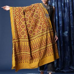 Taavi Block Printed Ajrakh Pure Cotton Dupatta image 4
