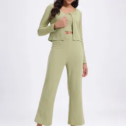 SZN Solid Top, Open Front Blazer with Trouser Co-Ords image 5
