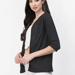 Kalt Three-Quarter Sleeves Open Front Shrug image 4