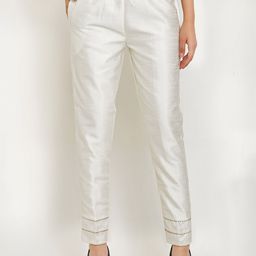 FLOREOS Women Textured Comfort Easy Wash Trousers-image-75