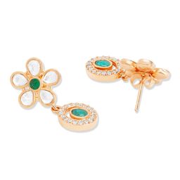 MINUTIAE Rose Gold-Plated Floral Drop Earrings image 2