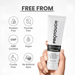 PROTOUCH Hi- Shine Toothpaste with Charcoal & Refreshing Mint for Teeth Whitening - 100 g image 5