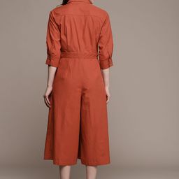 Label Ritu Kumar Rust Solid Culotte Jumpsuit image 4