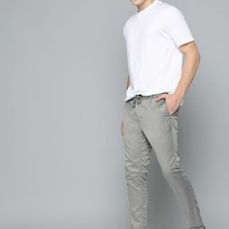 Mast & Harbour Men Grey Solid Casual Trousers-image-16