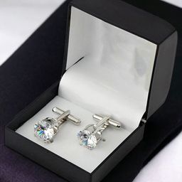 LUCKY JEWELLERY White Silver Plated Cufflink-image-59