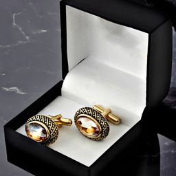 LUCKY JEWELLERY Gold Plated Geometric Cufflink-image-26