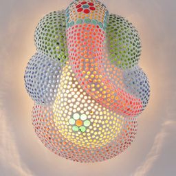Devansh Multicoloured Textured Ganesh Ji Traditional Flash Mount Light image 2