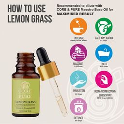 CORE & PURE Unisex Lemon Grass Grade-A Essential Oil image 3