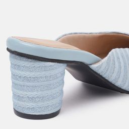 Van Heusen Woman Striped Block Heel Mules With Glittery Effect image 3