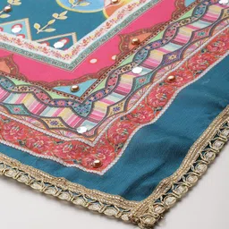 SWI Stylish Ethnic Motifs Printed Dupatta with Mirror Work image 2
