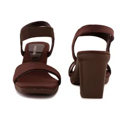 sneakers villa Open Toe Block Heels with Ankle Loop image 4