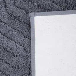 OBSESSIONS Grey Self Design Rectangular Bath Rug image 5