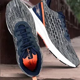 Allen Cooper Men Navy Blue Mesh Running Non-Marking Shoes-36
