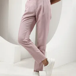 RARE RABBIT Men Lyte Mid-Rise Slim Fit Cotton Trouser-image-72