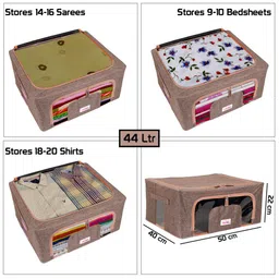 BlushBees Brown Solid Foldable Storage Box With Transparent Window image 4