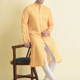 TABARD Floral Printed Mandarin Collar Straight Pure Cotton Kurta-picture-38