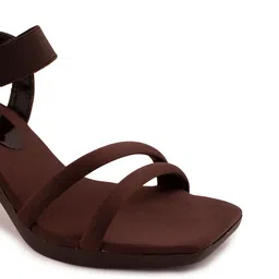 sneakers villa Open Toe Block Heels with Ankle Loop image 2