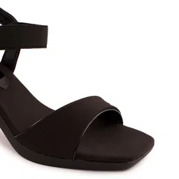 sneakers villa Open Toe Block Heels with Ankle Loop image 4