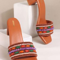 Anouk Colourblocked PU Block Sandals image 5