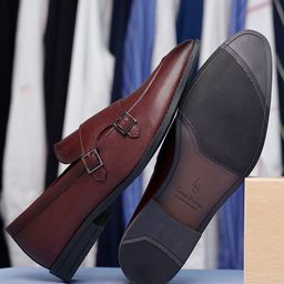 Men Rosewood Leatherette Slip On Formal Shoes-image-71
