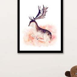 Art Street White & Blue Deer Painted Wall Art-image-76