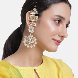 Peora Gold-Plated Crescent Shaped Chandbalis Earrings-4