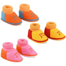 Smartots Infants Set Of 3 Pure Cotton Booties image 1