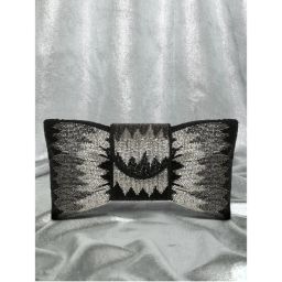 Peora Black Seed Beads Handwork Clutch Purse Sling for Women-image-48