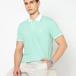 Men Slim Fit Pique Polo T-Shirt with Contrast Taping-image-72