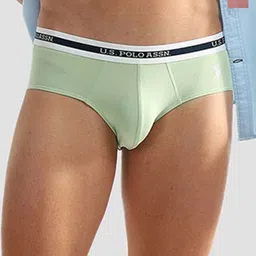 U.S. Polo Assn. Men 2 Pcs Mid-Rise Cotton Basic Briefs OEB09-PD0-P2-17