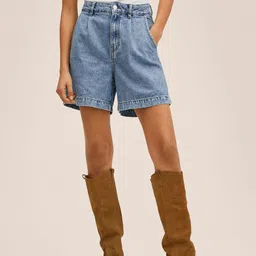 MANGO Women Pure Cotton Denim Shorts-picture-27