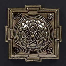 Exotic India Gold-Toned & Black 3" Superfine Shri Yantra Religious Idol Showpiece-image-19