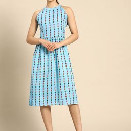 Anouk Geometric Printed Pure Cotton A-Line Dress-image-49