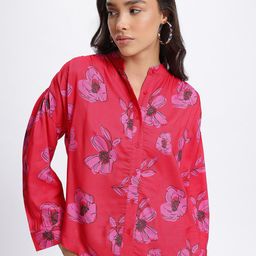 glitchez Bloom & Beyond Floral Print Shirt Style Top-picture-57