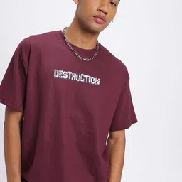 glitchez Print Your Mind Printed Oversized Fit T-shirt-image-8