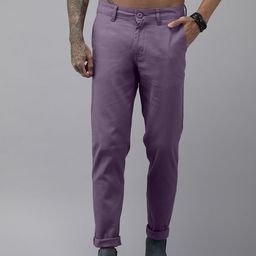 Roadster Men Purple Slim Tapered Fit Chinos-image-26