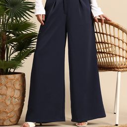 Mast & Harbour Women Wide Leg Pure Cotton Trousers-picture-16