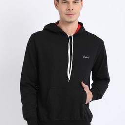 Plutus Men Black Solid Hooded Sweatshirt-image-51