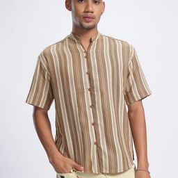 glitchez Classic Woven Striped Shirt-image-6
