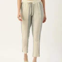 AMUKTI Pencil Striped Pleated Trousers-image-33